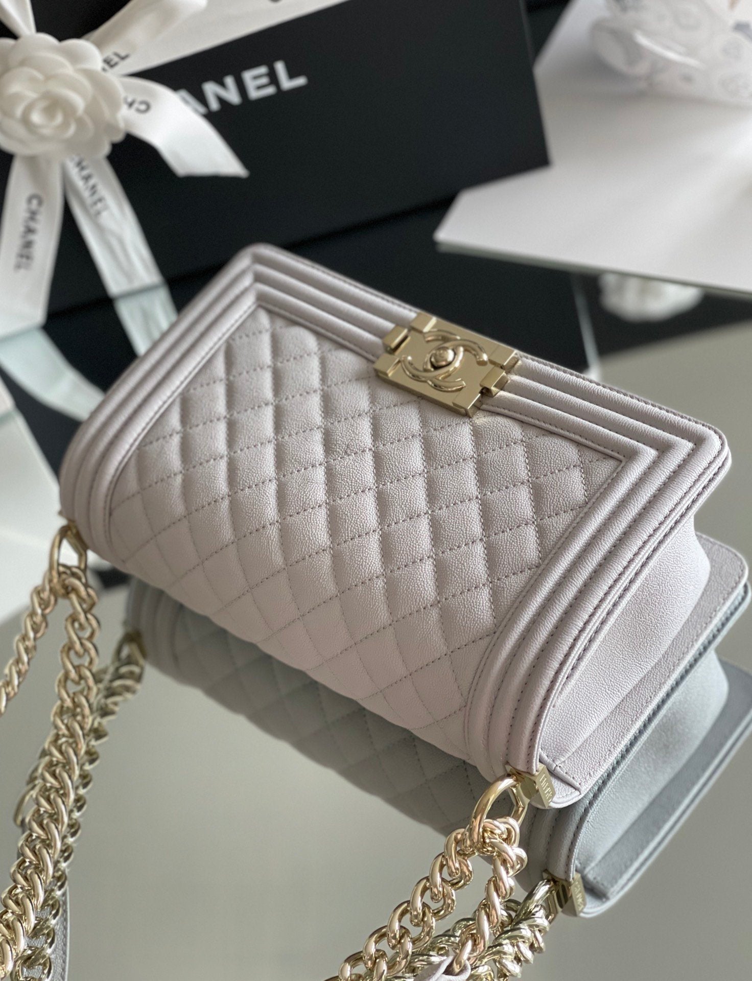 CHL - Medium Classic Flap Bag 25LO Grey For Women A67086