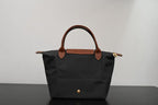 Longchamp Small Le Pliage Tote Bag Brown Black Polyamide Leather