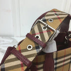BB Small Banner  Check And Tote Purple For Women, Women’s Bags 10.5in/26LO