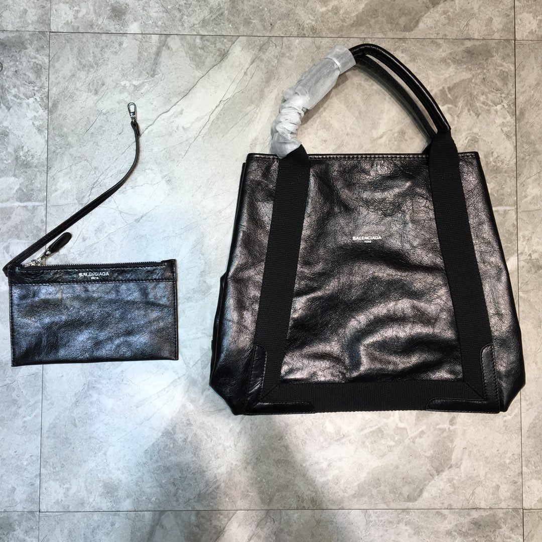 BLN-Ciaga Navy Medium Cabas Tote Bag In Black, For Women,  Bags 14.1in/36LO