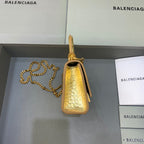 BLN-Ciaga Hourglass Mini Handbag With Chain In Gold, For Women,  Bags 4.7in/12LO 6646761S49M8005