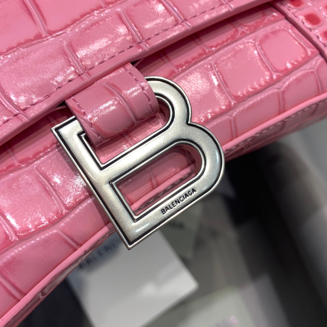 BLN-Ciaga Hourglass Small Handbag In Dark Pink, For Women,  Bags 9in/23LO