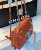 CHL -  Camera Cubic Diamonds Brown Bag For Women 12.5LO/4.9in