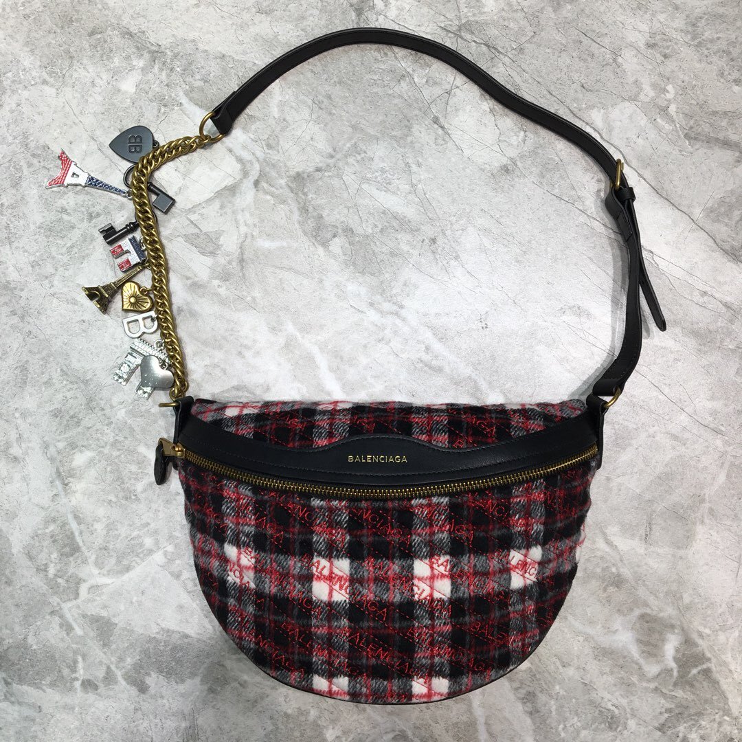 BLN-Ciaga Souvenir XXS Belt Bag In Checkered Red, For Women,  Bags 11.8in/30LO