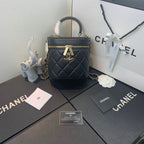 CHL - Vanity Case Gold Hardware Black For Women Handbags, Shoulder Bags 7.9in/20LO AS2061 