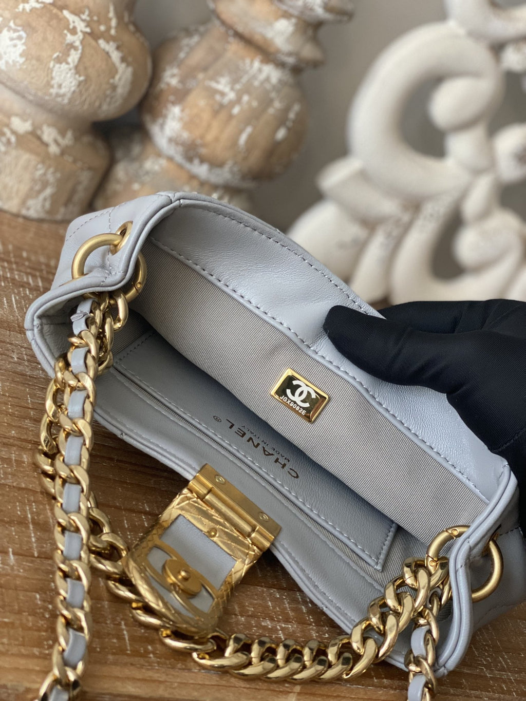 CHL - Small Hobo Bag Gold Hardware Grey For Women Handbags, Shoulder Bags 7.5in/19LO