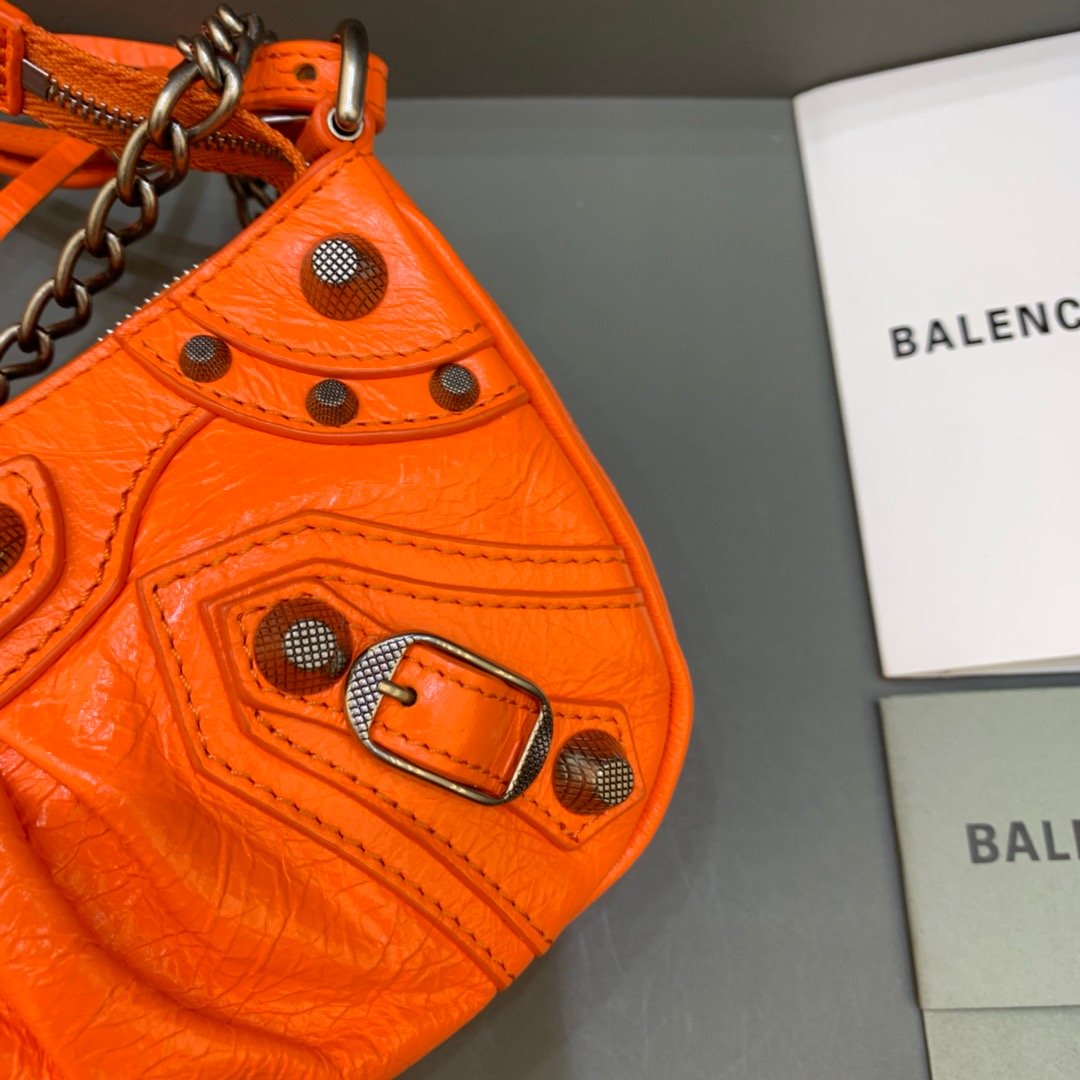BLN-Ciaga Le Cagole Mini Bag With Chain In Orange, For Women,  Bags 8.2in/21LO