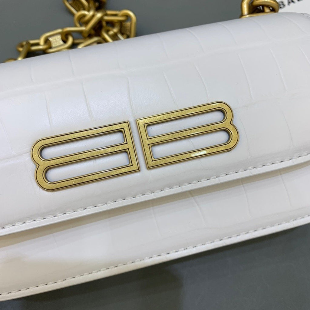 BLN-Ciaga Gossip Small On Chain Shoulder Bag White, For Women,  Bags 7.4in/19LO