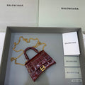 BLN-Ciaga Hourglass Mini Handbag With Chain In Dark Red, For Women,  Bags 4.7in/12LO