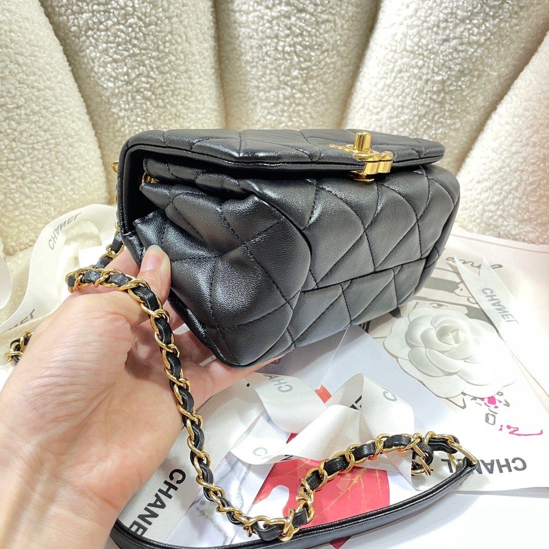 CHL - Mini Flap Bag Gold Hardware Black For Women Handbags, Shoulder Bags 6.7in/17LO AS3365