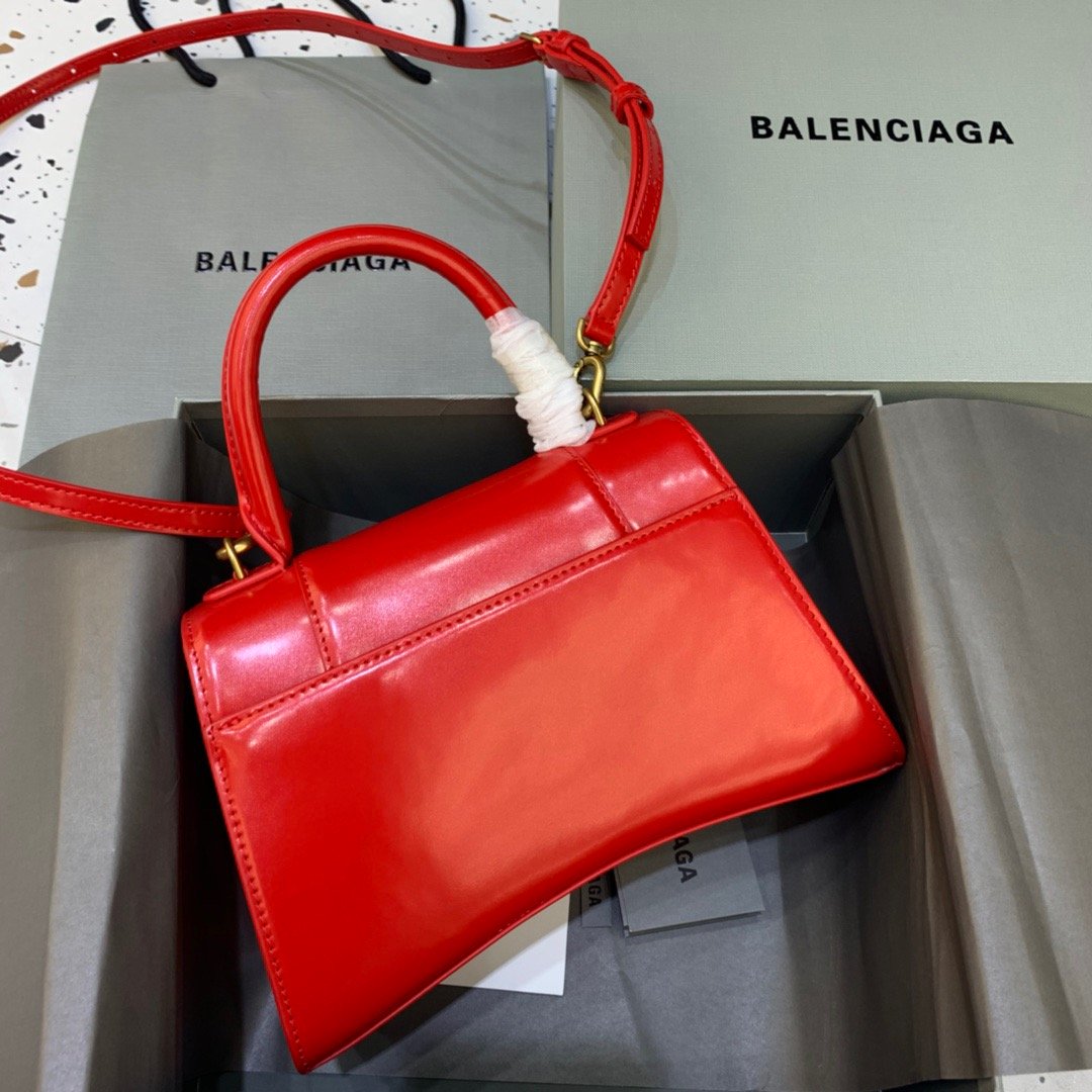 BLN-Ciaga Hourglass Small Handbag In Bright Red, For Women,  Bags 9in/23LO 5935461QJ4M6406