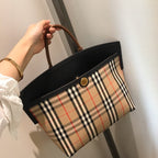 B-Berry - BB  Small  Check Society Top Handle Bag For Women, Bags 14.6in/37LO