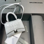 BLN-Ciaga Hourglass Mini Handbag In White, For Women,  Bags 4.7in/12LO 6373721LR6Y9016
