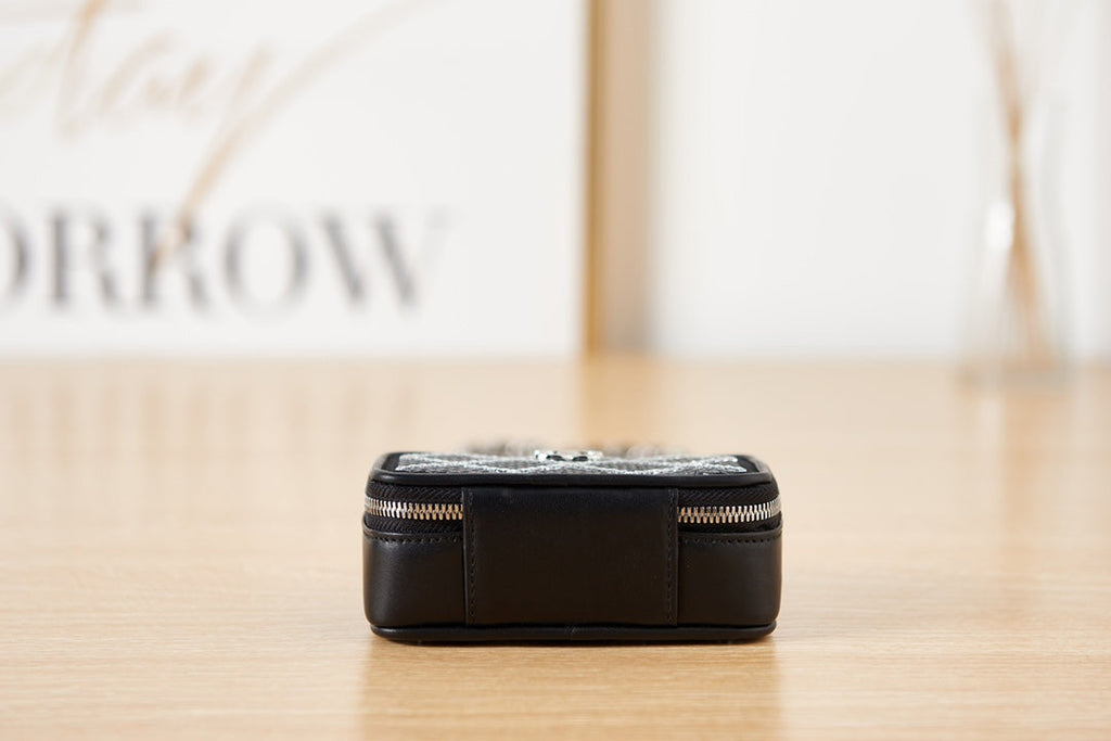 CHL -  Crystal Small Vanity with Chain Black/SilLusso Official - Bag For Women 10LO/4in