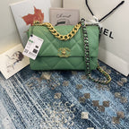 CHL -  19 Flap Bag Gold Hardware Green For Women Handbags, Shoulder Bags 10.2in/26LO AS1160