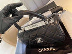 CHL -  Classic Flap Bag SilLusso Official - Hardware Black 9.8in/25LO