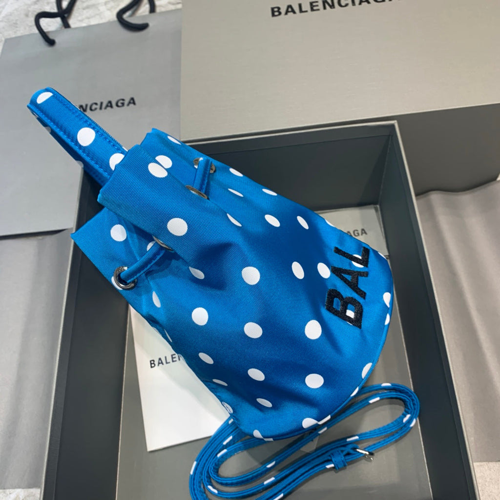 BLN-Ciaga Le Cagole Medium Bucket Bag In Blue, For Women,  Bags 11.8in/30LO