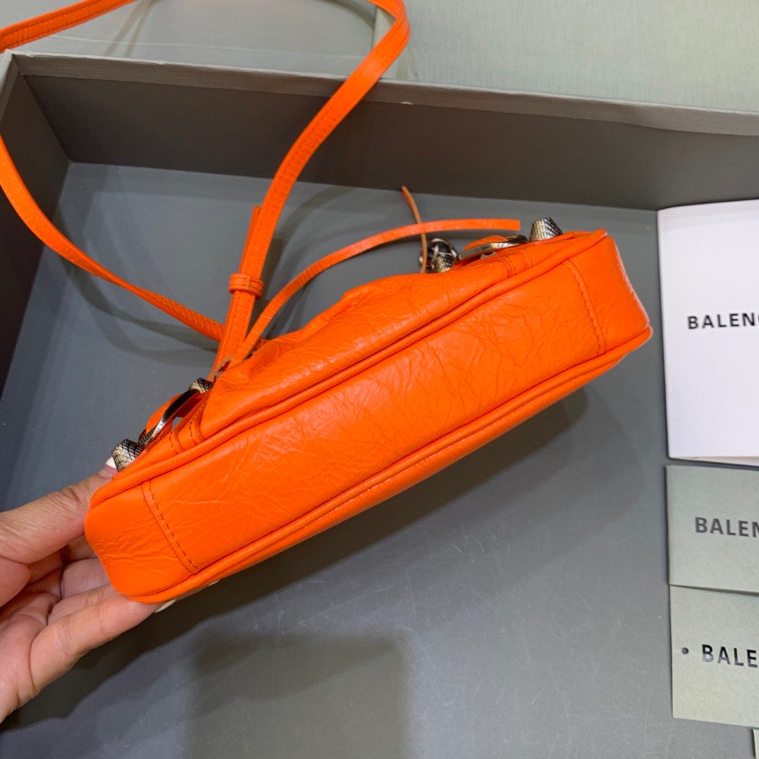 BLN-Ciaga Le Cagole Mini Bag With Chain In Orange, For Women,  Bags 8.2in/21LO