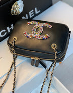 CHL -  Camera Cubic Diamonds Black Bag For Women 12.5LO/4.9in