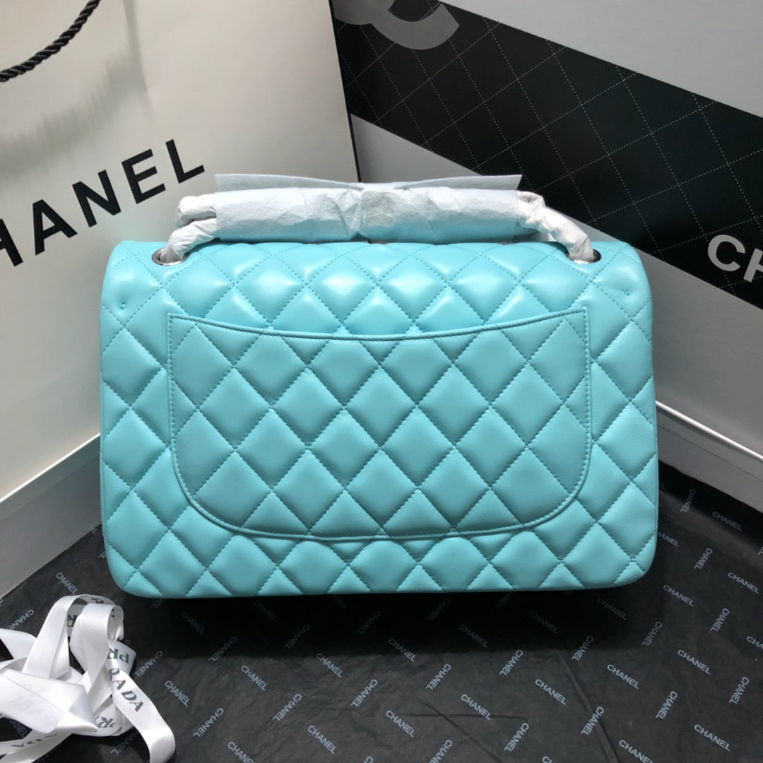 CHL - Large Classic Handbag SilLusso Official - Hardware Blue For Women Handbags, Shoulder Bags 11.8in/30LO