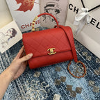 CHL - Small Flap Bag With Top Handle Gold Hardware Red For Women Handbags, Shoulder Bags 7.9in/20LO AS2059
