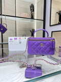 CHL - Vanity With Chain SilLusso Official - Hardware Purple For Women Handbags, Shoulder Bags 6.7in/17LO