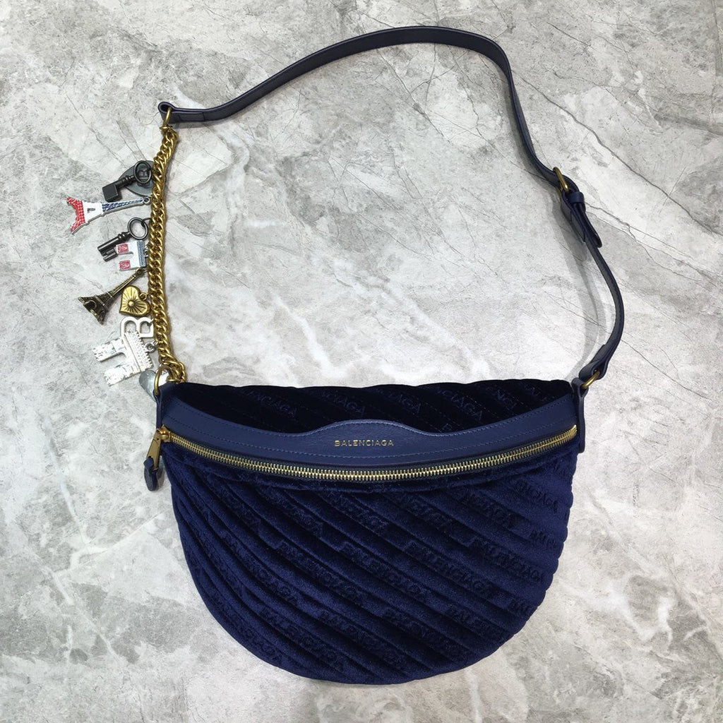 BLN-Ciaga Souvenir XXS Belt Bag In Dark Blue, For Women,  Bags 11.8in/30LO