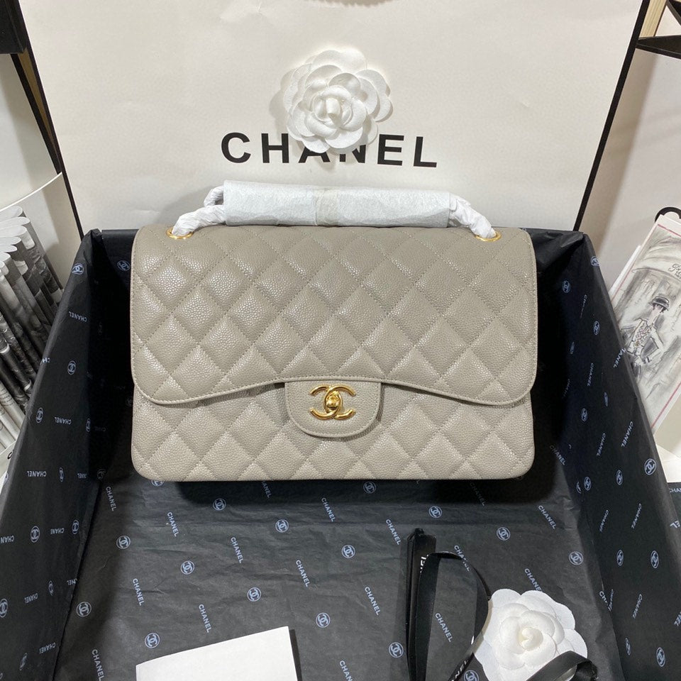 CHL - Large Classic Handbag Gold Hardware Grey For Women Handbags, Shoulder Bags 11.8in/30LO