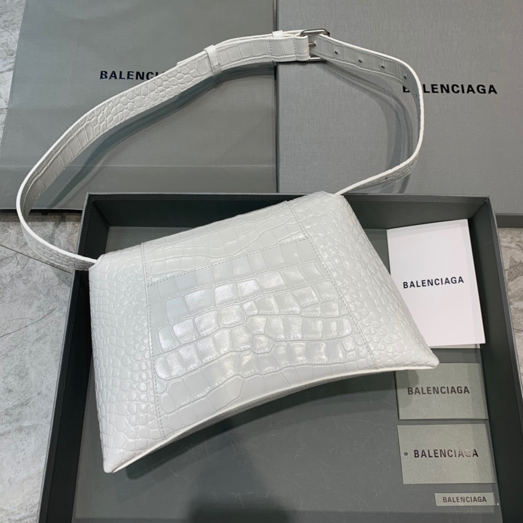 BLN-Ciaga Downtown Small Shoulder Bag In White, For Women,  Bags 11.8in/30LO