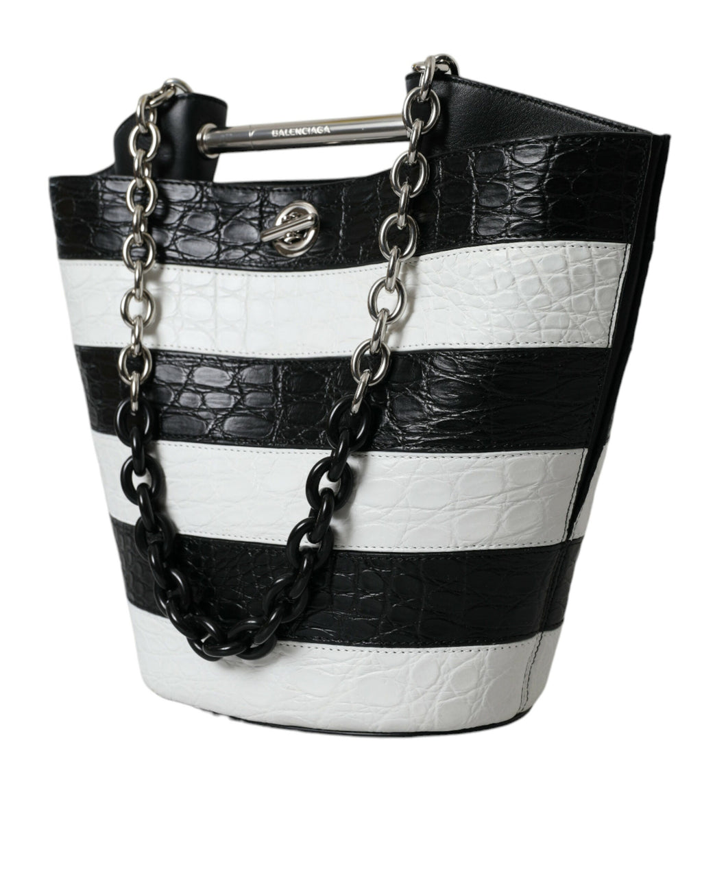 Blnciaga Chic Crocodile Leather Maxi Bucket Women's Bag