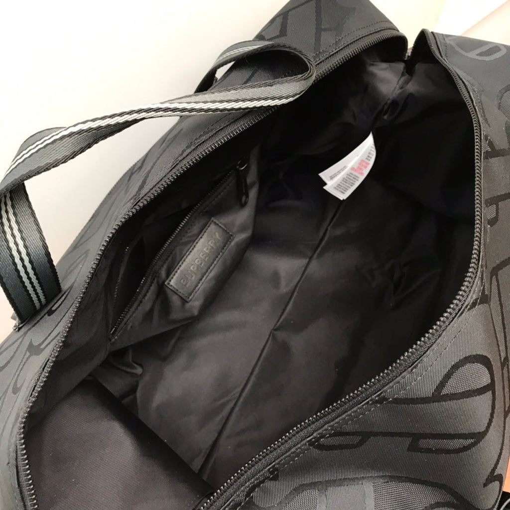B-Berry - BB  Monogram Recycled Polyester Jacquard Holdall Black For Men, Bags 19.7in/50LO