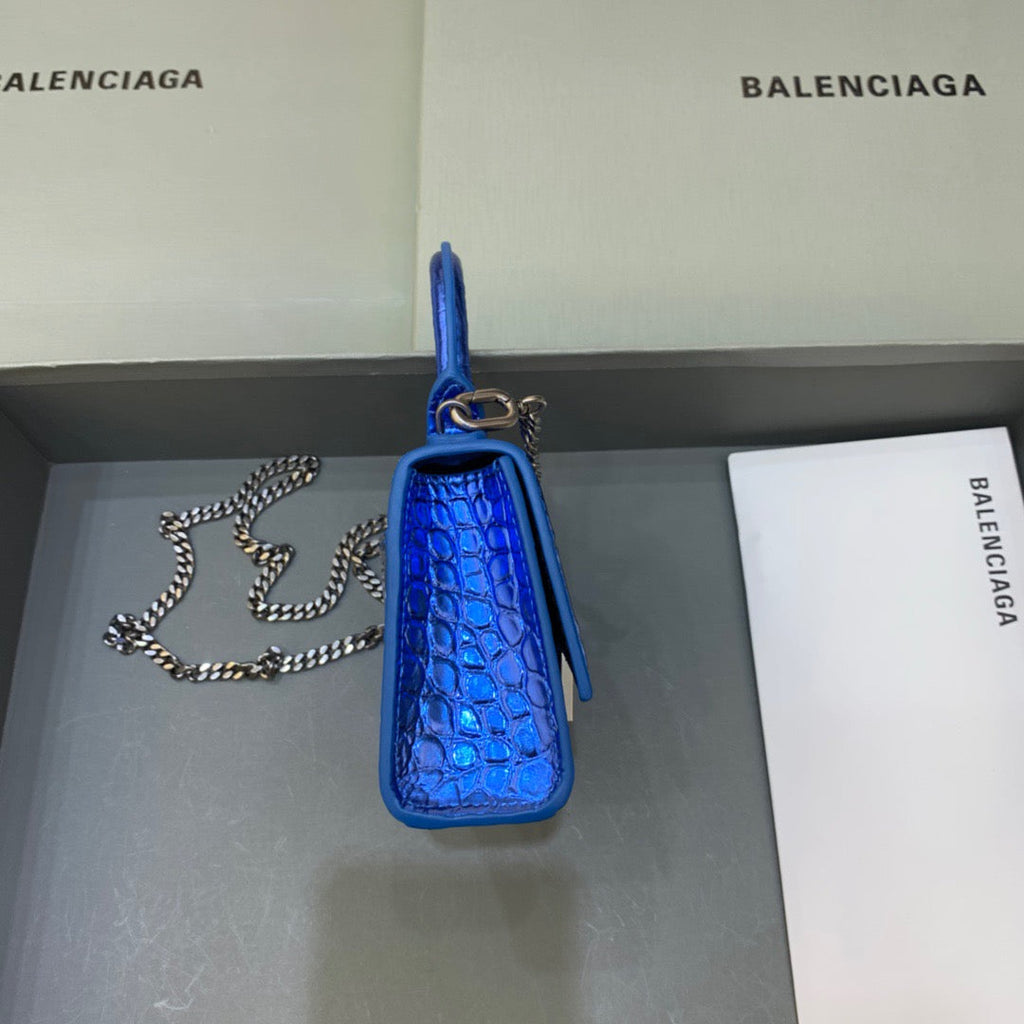 BLN-Ciaga Hourglass Mini Handbag With Chain In Light Blue, For Women,  Bags 4.7in/12LO