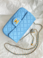 CHL - Mini Flap Bag Blue For Women Bags 7.9in/20LO