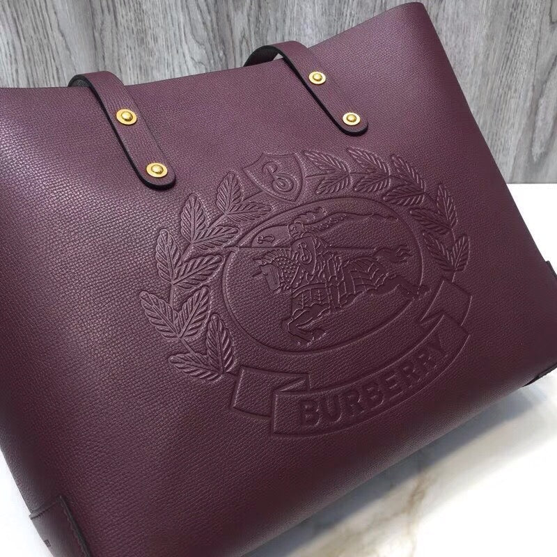 B-Berry - BB  Small Embossed Crest Tote Purple For Women, Bags 13.8in/35LO