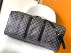 KEEPALL BANDOULIÈRE 45 IN BLACK DAMIER GRAPHITE CANVAS