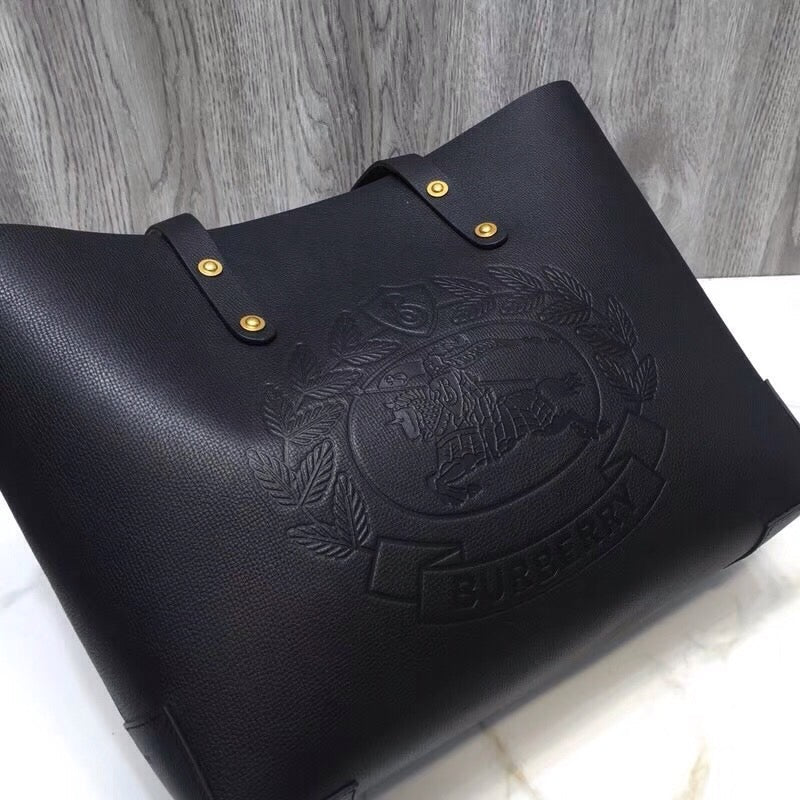 B-Berry - BB  Small Embossed Crest Tote Black For Women, Bags 13.8in/35LO