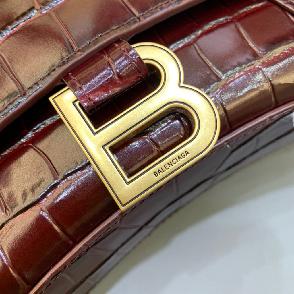 BLN-Ciaga Hourglass Wallet On Chain in Dark Red, For Women,  Bags 9in/23LO