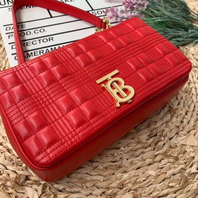 B-Berry - BB  Quilted Medium Lola Bag Monogram Red For Women, Bags 11in/28LO