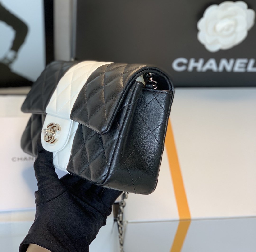 CHL - Mini Flap Bag Black and White For Women 9.8in/25LO