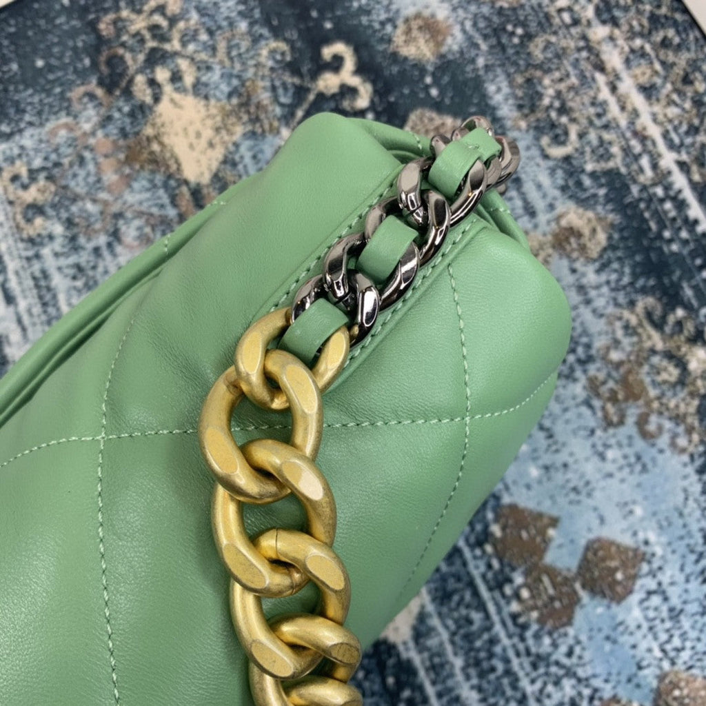 CHL -  19 Flap Bag Gold Hardware Green For Women Handbags, Shoulder Bags 10.2in/26LO AS1160