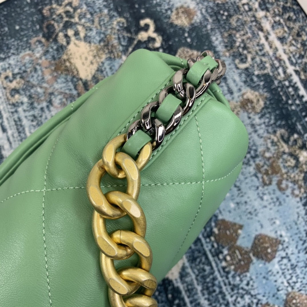 CHL -  19 Flap Bag Gold Hardware Green For Women Handbags, Shoulder Bags 10.2in/26LO AS1160