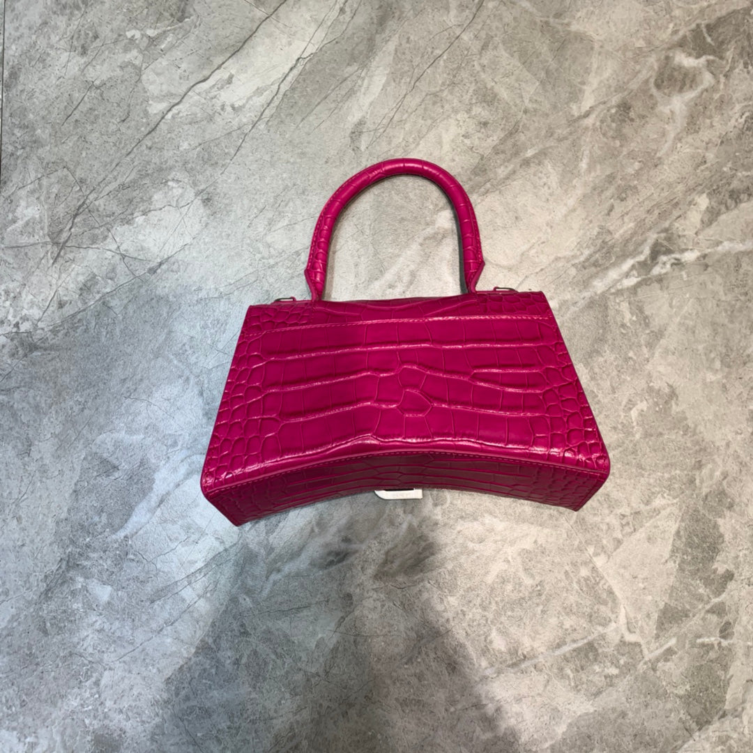 BLN-Ciaga Hourglass Small Handbag In Dark Pink, For Women,  Bags 9in/23LO