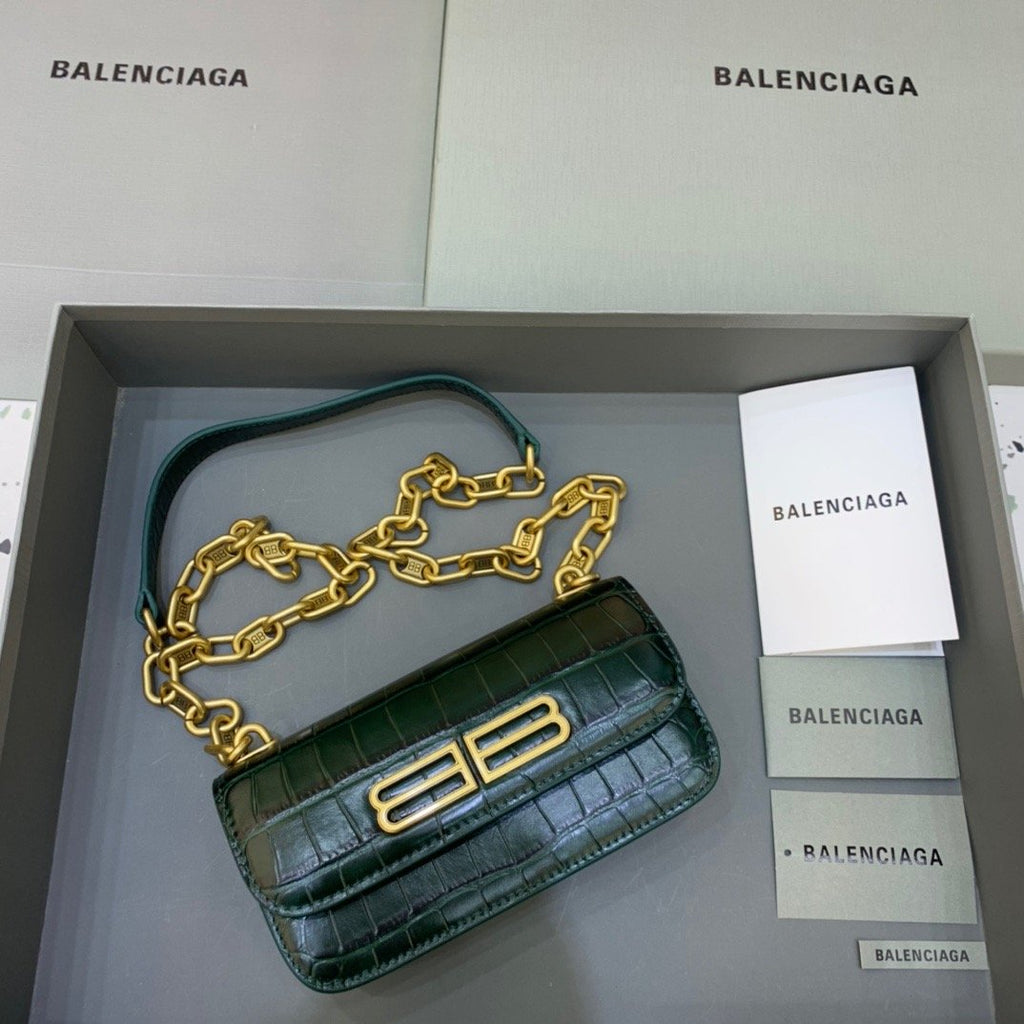 BLN-Ciaga Gossip Small On Chain Shoulder Bag Dark Green, For Women,  Bags 7.4in/19LO