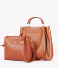 Brown metal handle Tote Bags
