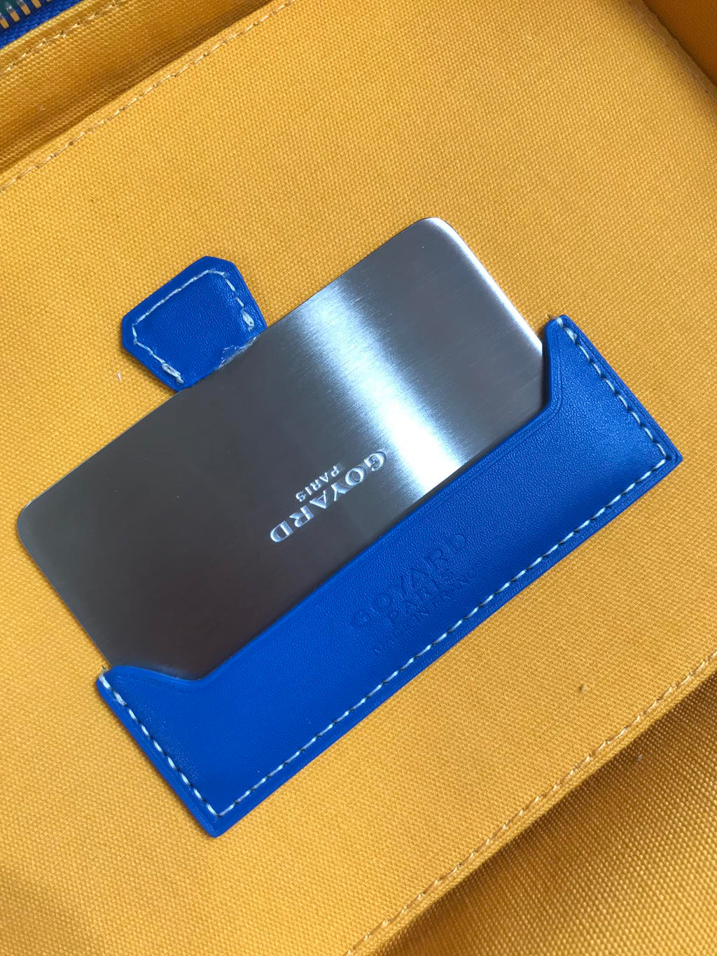 M VANITY CASE 20 IN BLUE GOYARDINE CANVAS