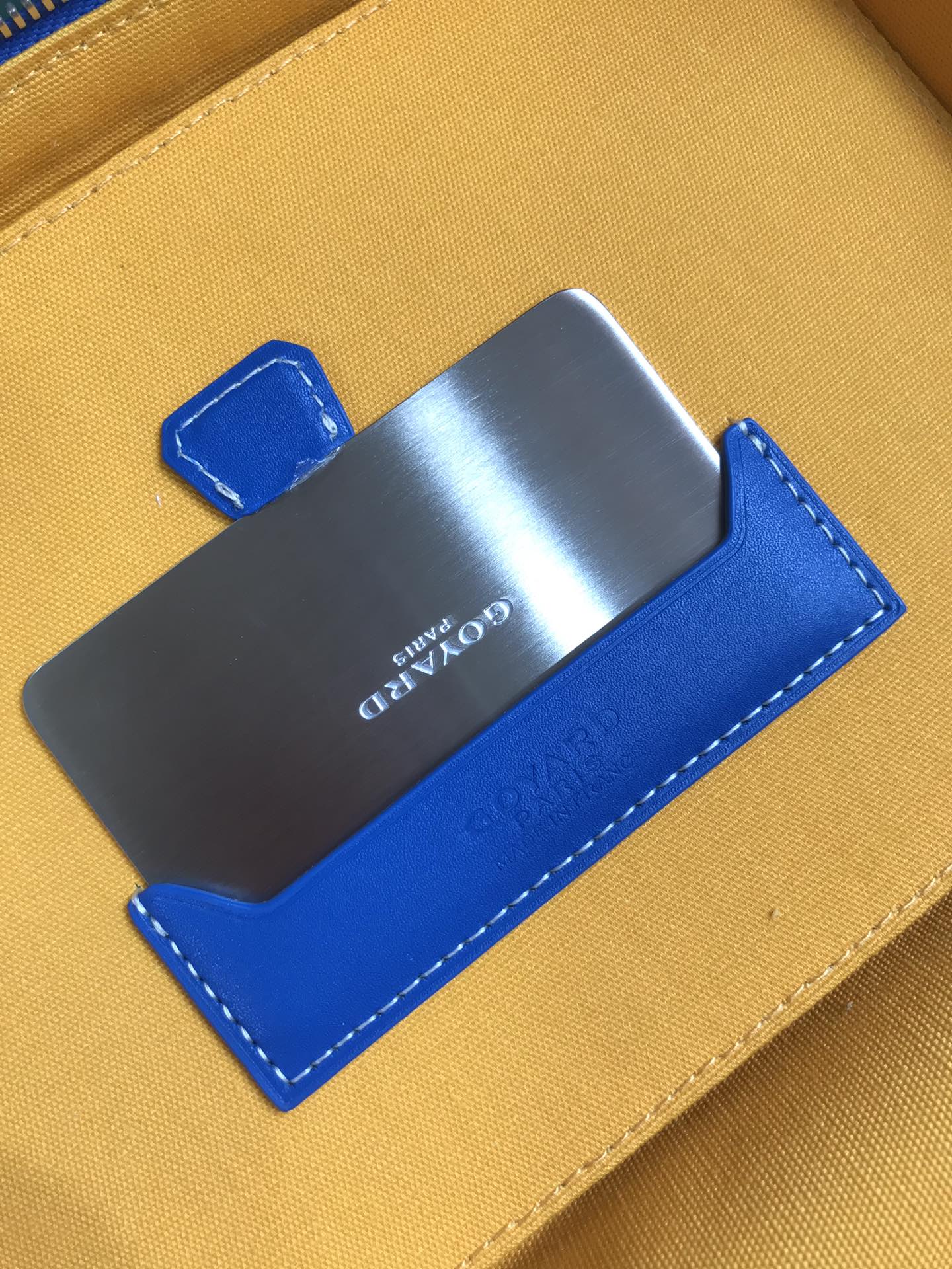 M VANITY CASE 20 IN BLUE GOYARDINE CANVAS