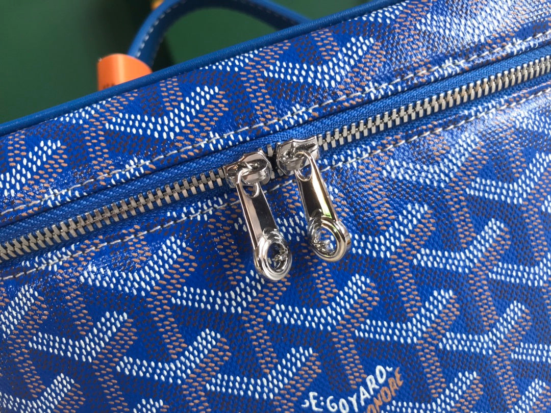 M VANITY CASE 20 IN BLUE GOYARDINE CANVAS