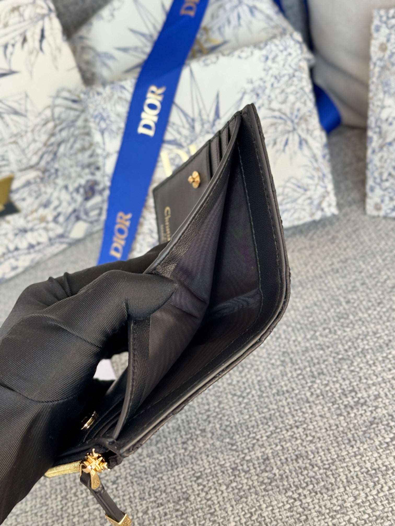 CD Miss Dior Freesia Zipper Wallet Lambskin