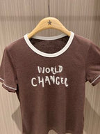 CC Embroidered Collared T-shirt Cotton