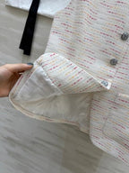 CC 25 Braided Vest And Pleated Skirt Multicolor Imported Fabric